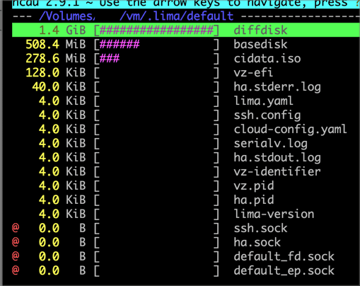 ncdu-vm